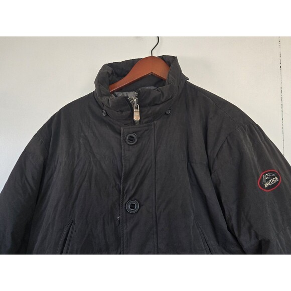 Nautica Coat Mens M Black‎ Down Puffer Outdoor Winter Warm Fall Full Zip - Picture 2 of 10